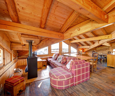Living room of th chalet Freney at Montchavin