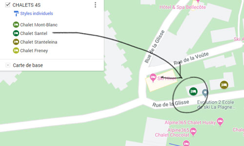 Le chalet Santel sur Google Map