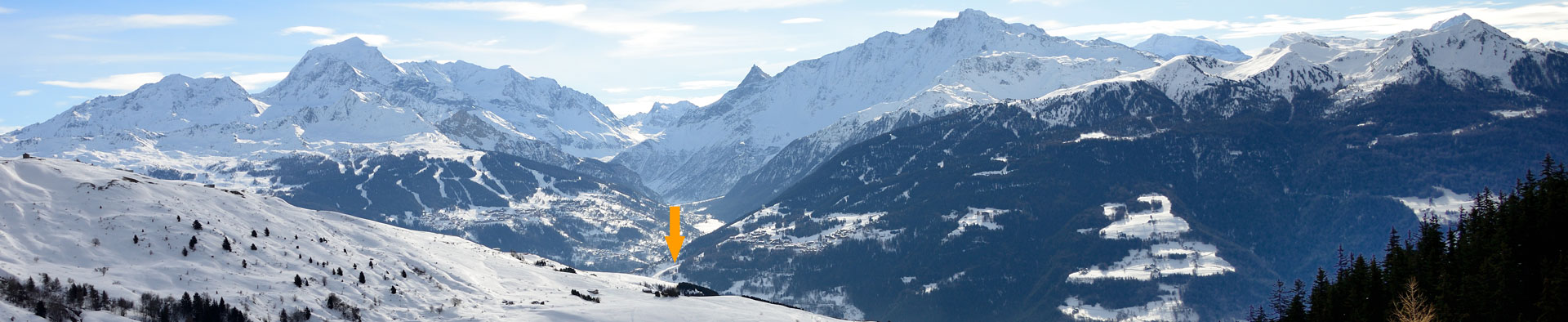 Panoramic view of ski resort Paradiski